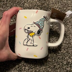 Rae Dunn Peanuts Happy Birthday mug